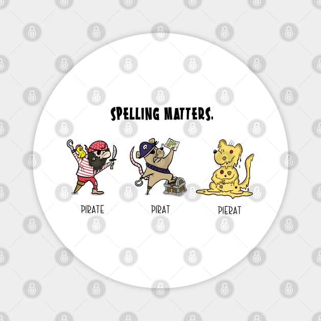 Spelling Matters! Funny Tee. Magnet by Hallo Molly